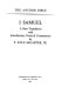 Image of The Anchor Bible: 1 Samuel - Volume 8
