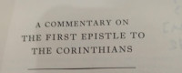Image of A Commentary On The First Epistle To The Corinthians