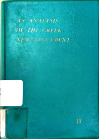Image of An Analysis Of The Greek New Testament