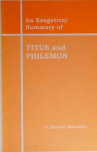 Image of An Exegetical Summary of Titus and Philemon