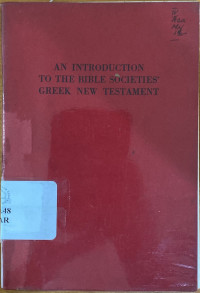 Image of An Introduction to the Bible Societies Greek New Testament