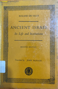 Image of Ancient Israel: Its Life and Institutions
