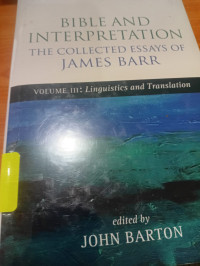 Image of BIBLE AND INTERPRETATION Volume III