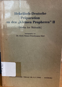 Image of Hebraisch-Deutsche Praparation zu den, Kleinen Propheten