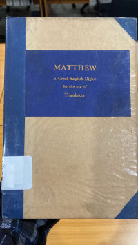 Image of Matthew: A Greek-English Diglot for the use of Translators