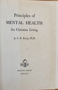 Image of Principles of Mental Health for Christian Living