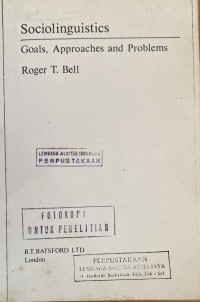 Image of Sociolinguistics: Goals, Approaches and Problem