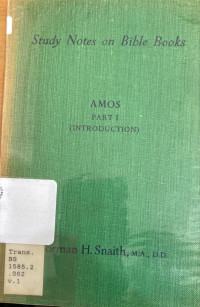 Image of Study Notes on Bible Books Amos Part I