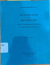 Image of The Cultural Factor in Bible Translation